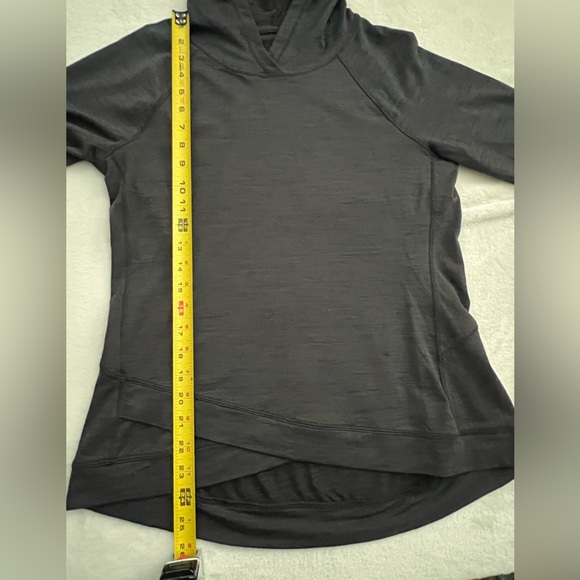 Apana Black Hoodie Athleisure Asymmetrical Top, Size M - Picture 7 of 13